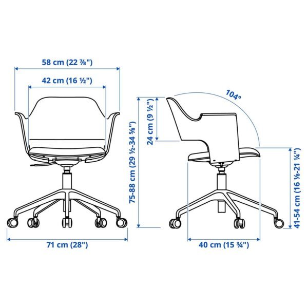 Conference Chair with Castors White Stained Oak Veneer Beige
