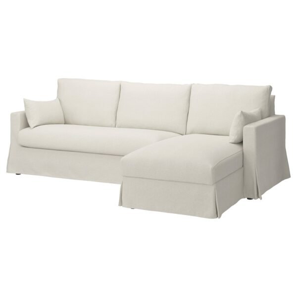 3 Seat Sofa with Chaise Longue Right Natural