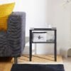 Bedside Table Black 37×28 cm