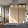 Wardrobe White Stained Oak Effect 200×66×236 cm