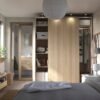 Wardrobe White Stained Oak Effect 200×66×236 cm
