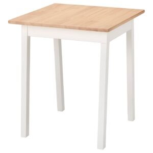 Table Light Brown Stained White 65×65 cm