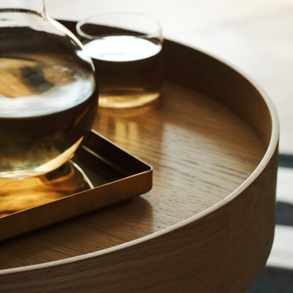 Side Table on Castors Oak Veneer