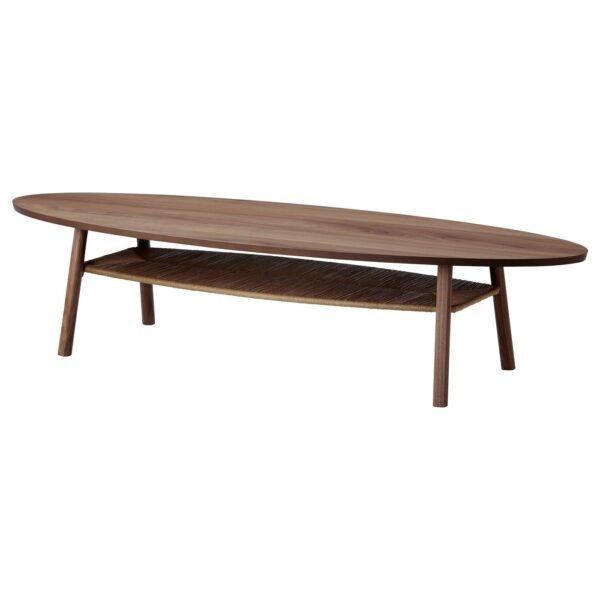 Coffee Table Walnut Veneer 180×59 cm