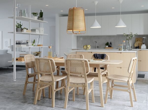 Dining Table Light Bamboo 180×90 cm